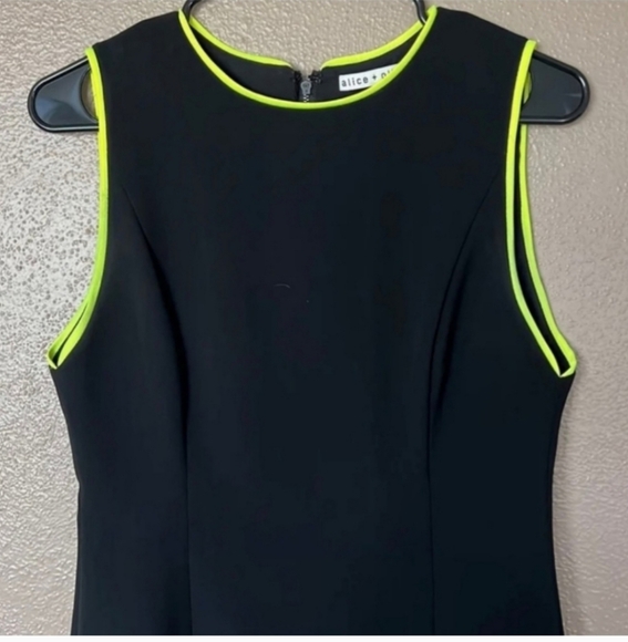 Alice + Olivia Colin Neon Trim Sleeveless Mini Dress Size 6 $295 - Picture 9 of 12